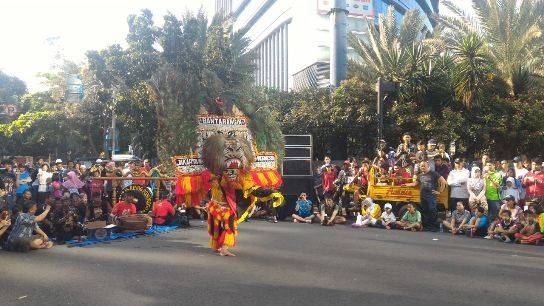 Penampilan Reyog Ponorogo di Car Free Day