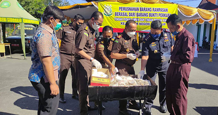 Kejari Sidoarjo Musnahkan Narkoba Senilai Rp8,5 Miliar