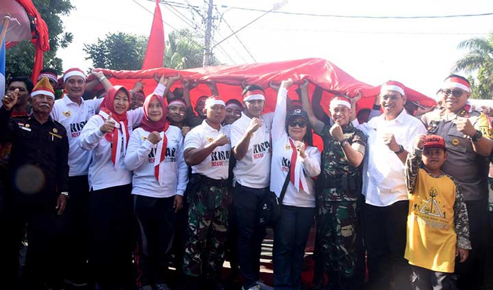 KNPI Kota Kediri Ajak Ribuan Pemuda Kirab Bendera Raksasa
