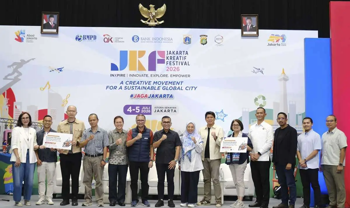 Seremonial Komitmen bersama PED Ekosistem Iklan dan Event yang merupakan salah satu rangkaian acara Jakarta Kreatif 2026 yang digelar di Istora Senayan.