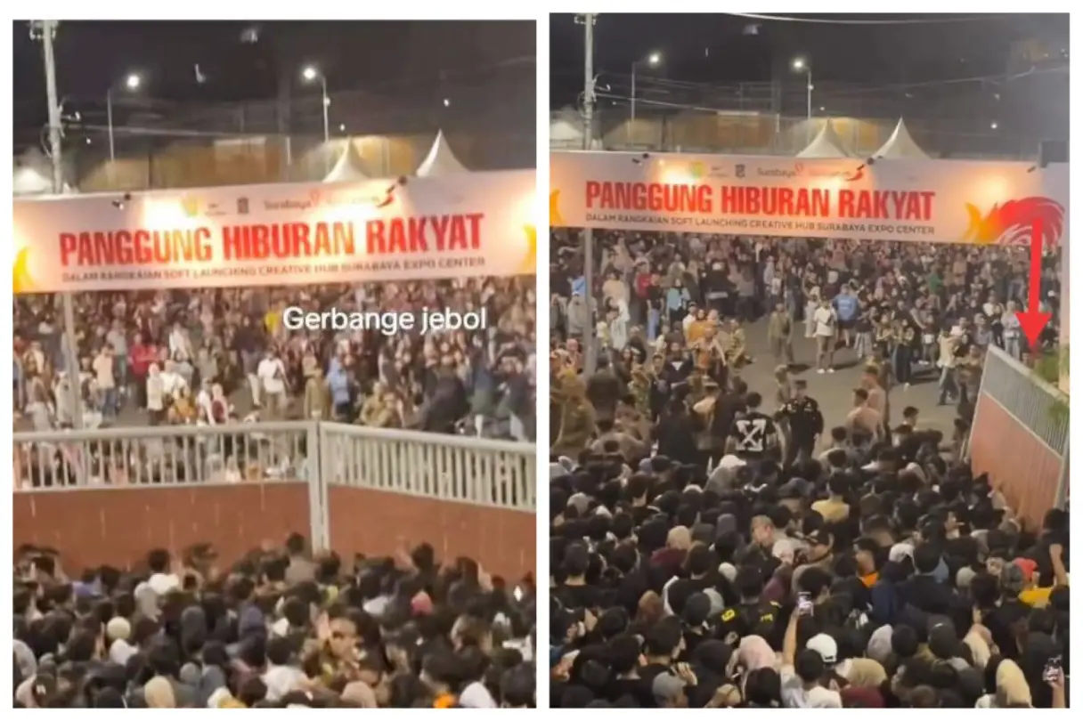 Pagar Konser Deni Cak Nan di Surabaya Ambruk, Dua Petugas Alami Patah Tulang dan Jalani Operasi