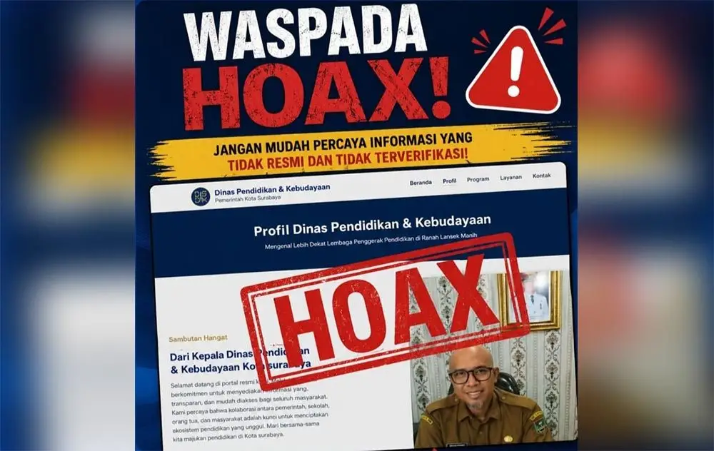 Tangkapan layar situs palsu Dispendik Surabaya.
