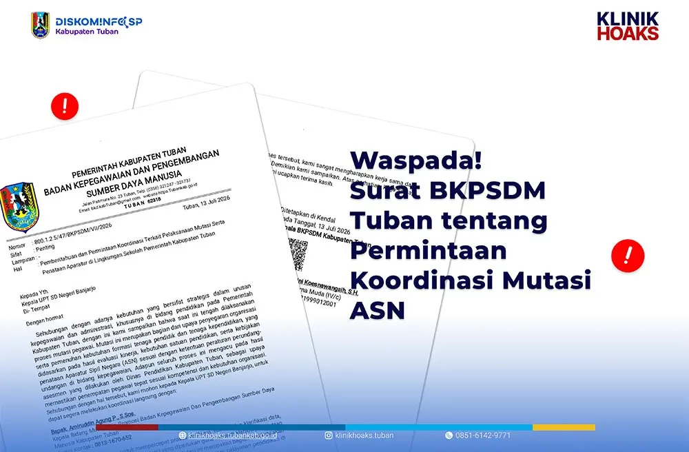 Flyer Klinik Hoaks Diskominfo SP Tuban. Foto: Ist.