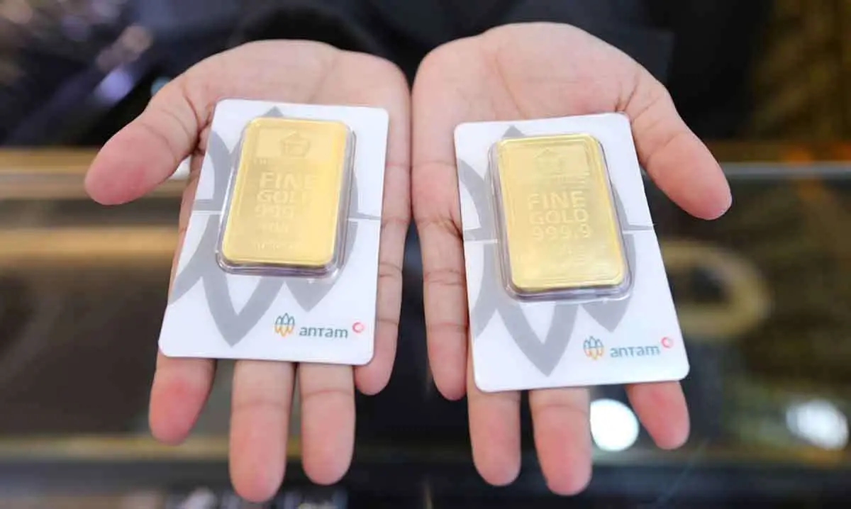 Harga emas Antam masih mengalami penurunan belakangan ini. Foto: Ist.