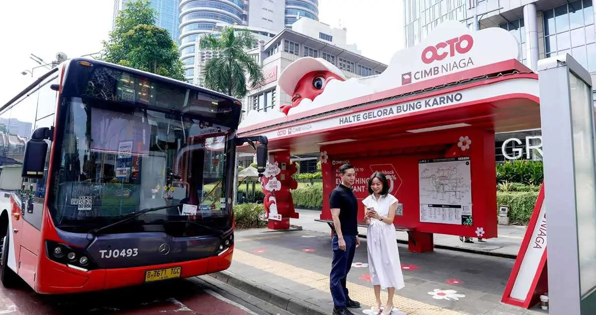 halte berkonsep OCTO di kawasan GBK, inovasi yang dilakukan PT Bank CIMB Niaga Tbk.