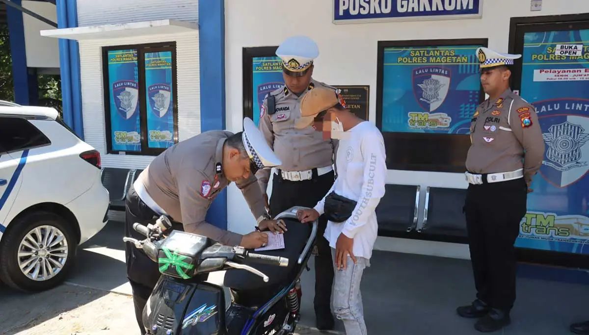 Satlantas Polres Magetan Amankan Remaja Pelaku Aksi Wheelie Viral