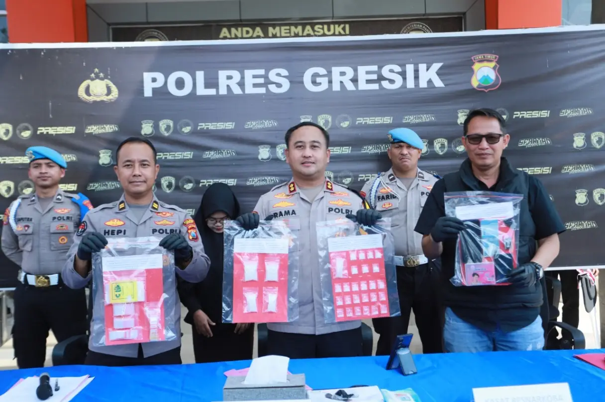 Polres Gresik Ungkap Peredaran 81 Gram Sabu di Menganti, Satu Kurir Ditangkap