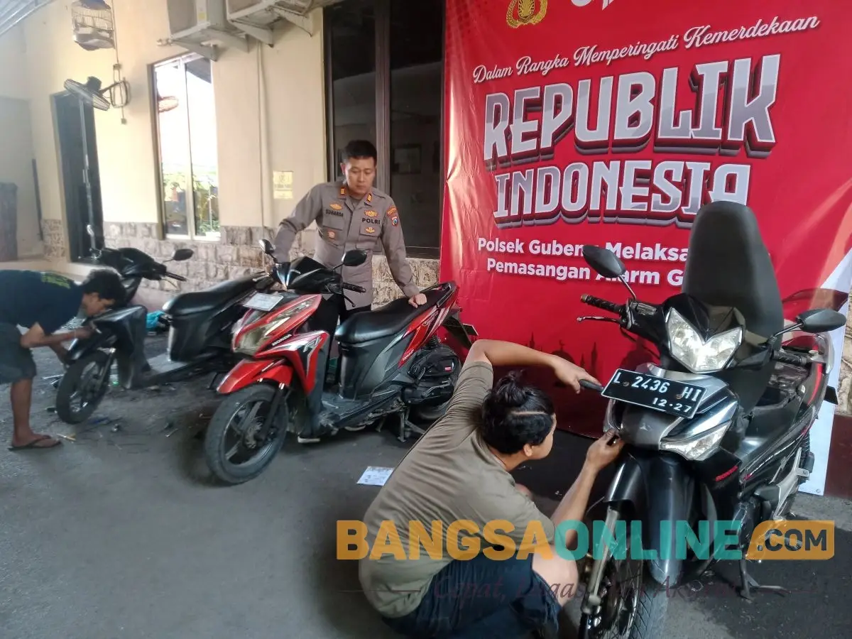 Upaya Tekan Curanmor, Polsek Gubeng Targetkan Pasang 100 Alarm Antimaling Gratis pada HUT ke-81 RI
