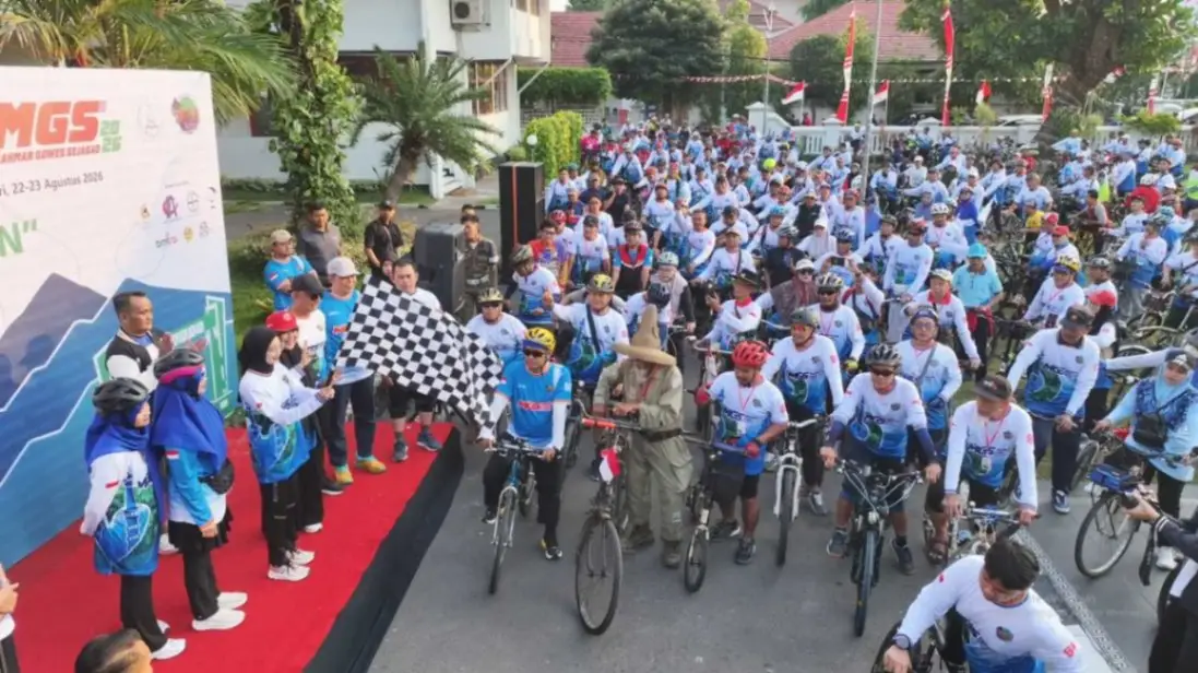 1.400 Pesepeda Ramaikan Jamnas MGS, Keliling Kota Kediri hingga Ponpes Wali Barokah