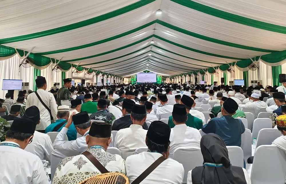 Suasana Sidang Pleno Muktamar NU ke-35 tahun 2026 di Pondok Pesantren Bahrul Ulum, Tambak Beras, Jombang.