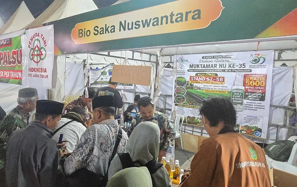 Ludes 5.000 Botol dalam 3 Hari, Stand Biosaka di Muktamar NU ke-35 Diserbu Pengunjung