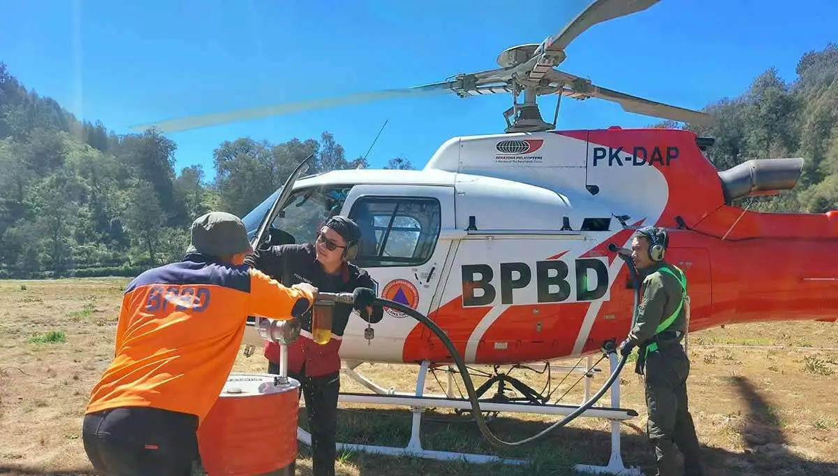 Helikopter Water Bombing yang dikerahkan BPBD Jatim.