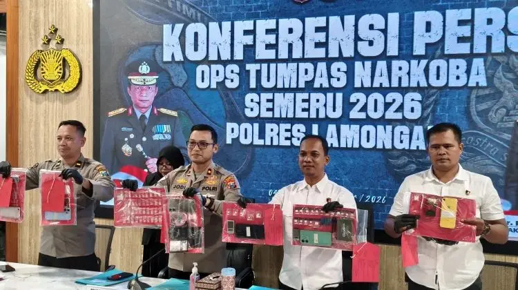 Operasi Tumpas Narkoba 2026, Polres Lamongan Ungkap 11 Kasus dan Amankan 15 Tersangka