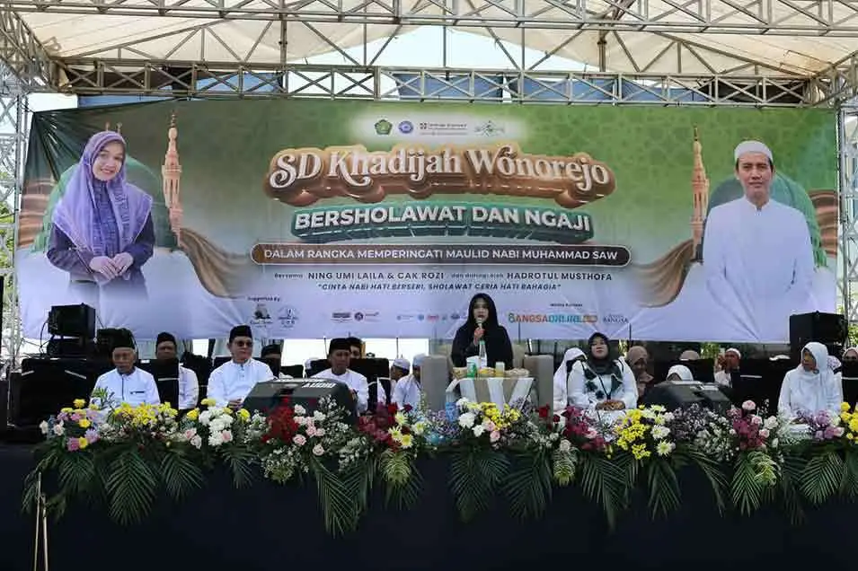 Perayaan Maulid Nabi Muhammad saw di SD Khadijah Wonorejo berlangsung meriah. (Ist)