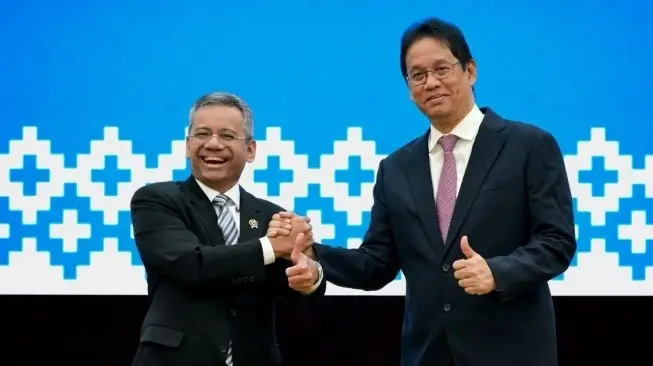 Serah terima jabatan Menkeu Purabaya-Suahasil