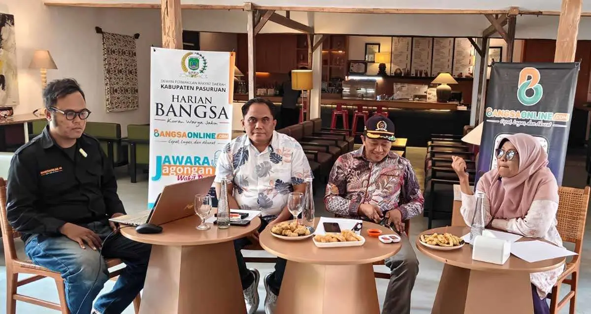 Anggota Komisi II DPRD Kabupaten Pasuruan saat podcast bersama BANGSAONLINE dalam program Jawara atau akronim dari Jagongan Wakil Rakyat.