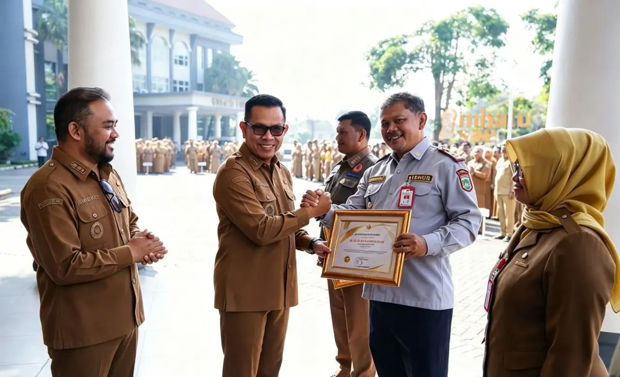Wali Kota Batu Serahkan Penghargaan 10 ASN Pemkot Batu Masuki Masa Pensiun