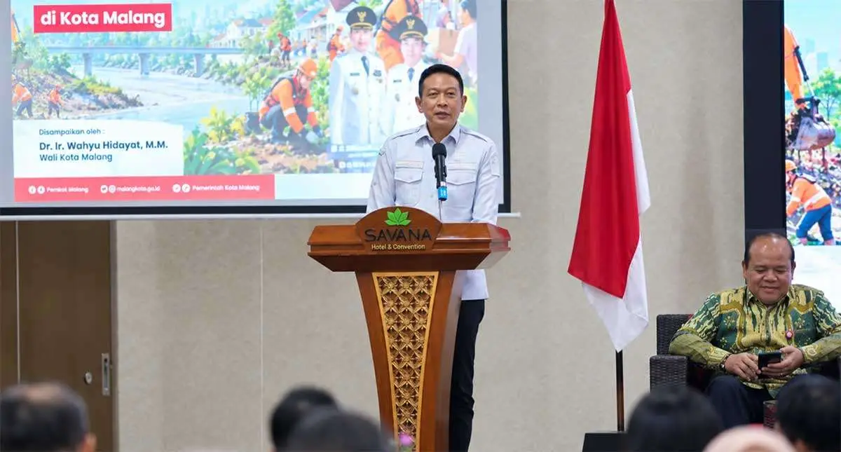 Wali Kota Malang saat memberi sambutan.