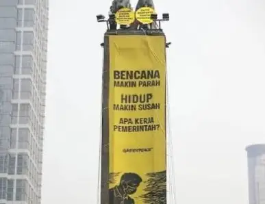 Usai Bundaran HI, Warganet Usul Patungan Spanduk Greenpeace ke Times Square
