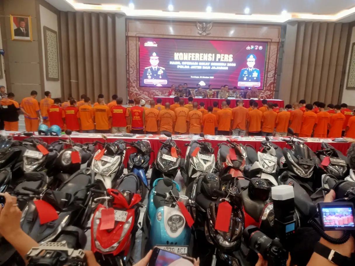 Operasi Sikat Semeru 2026, Polda Jatim Ungkap 1.345 Kasus, 1.212 Tersangka Diamankan