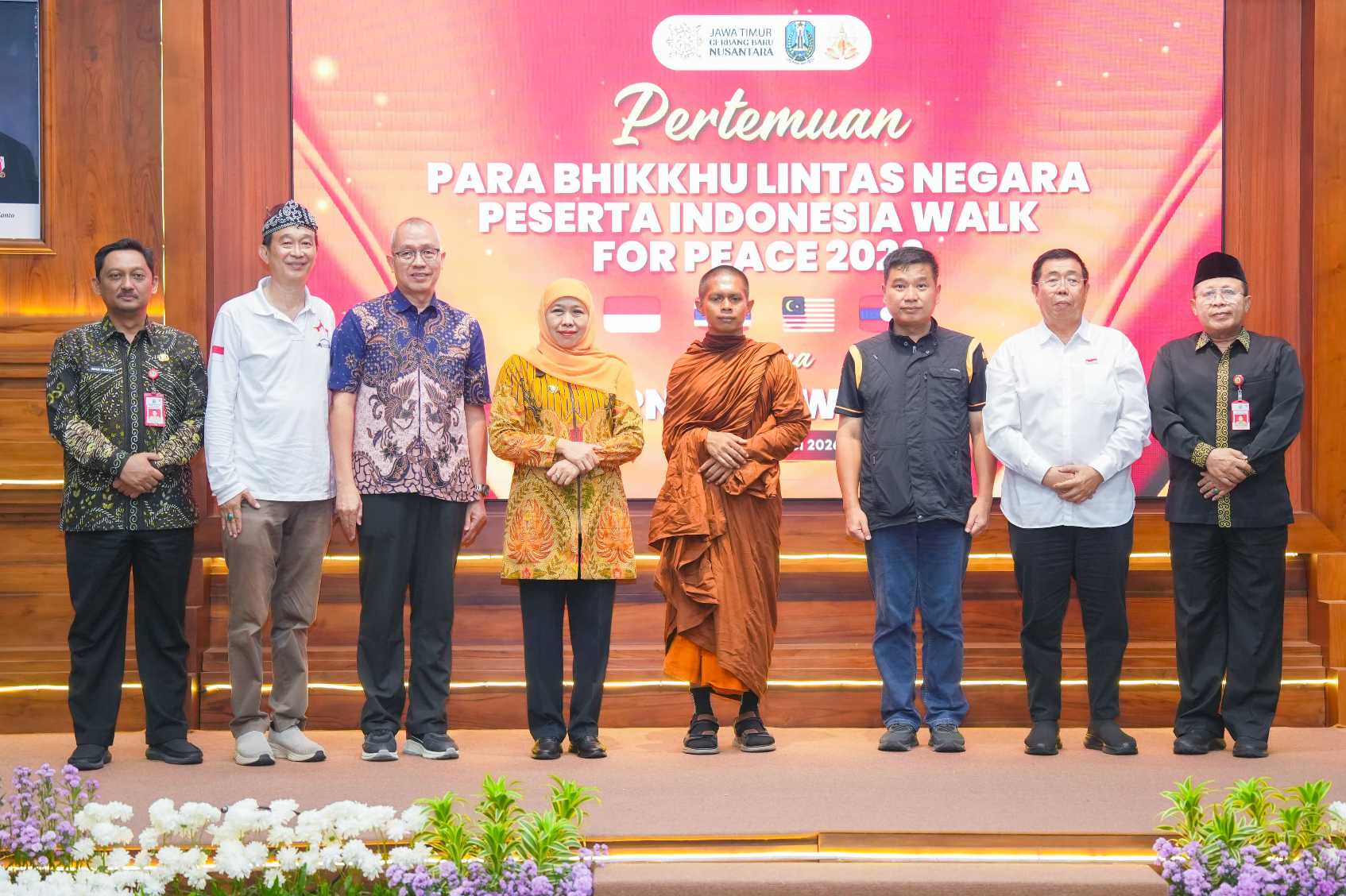 Sambut Bhikkhu Walk for Peace 2026, Gubernur Jatim Ajak Ajak Kuatkan Toleransi