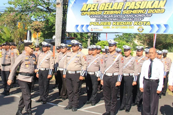 Polres Kediri Kota Gelar Pasukan Operasi Zebra Semeru 2023, Siap Wujudkan Kamseltibcarlantas