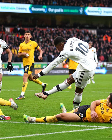 Marcus Rashford mencetak gol tunggal kemenangan MU atas Wolves pada pekan ke-18 Liga Inggris. (foto: IG manchesterunited)