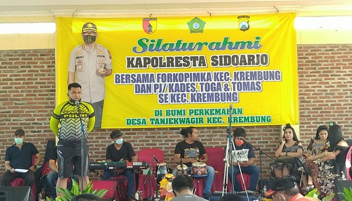 Silaturahim dengan Forkopimka Krembung, Polresta Sidoarjo Ajak Percepatan Zona Hijau