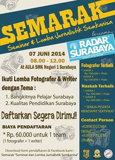 SMKN 1 Surabaya Gelar Lomba Jurnalistik tingkat Jatim