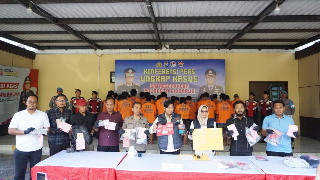 Polresta Sidoarjo Ungkap 59 Kasus Narkotika dari 25 Mei hingga 15 Juli 2025