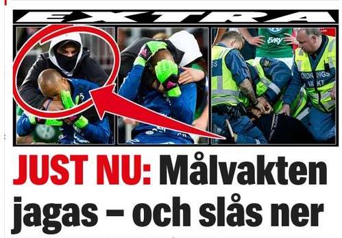 Ricuh Pertandingan Jönköping Södra Vs Östersund, Tenggorokan Kiper 'Dikarate' Suporter Bertopeng