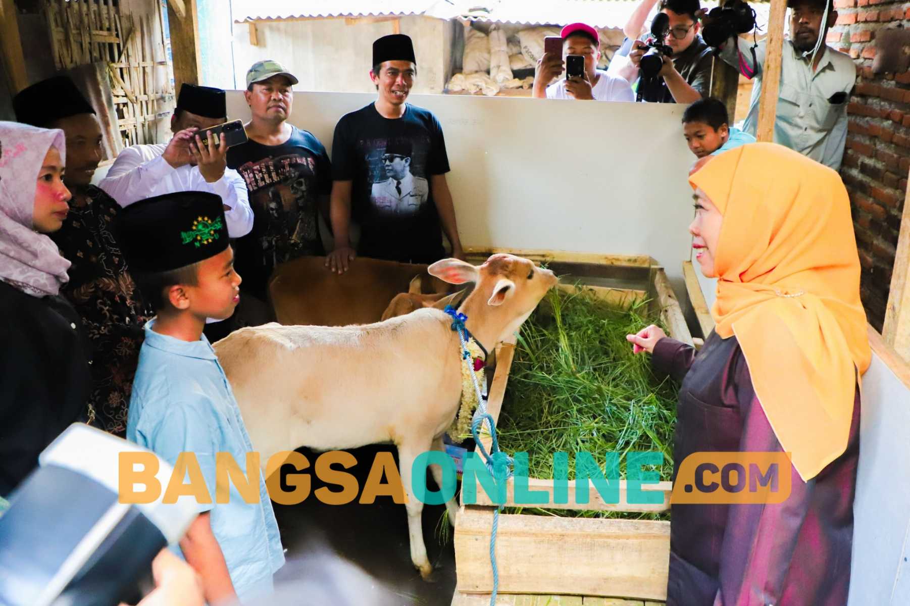 Wujudkan Cita-Cita Siswa SD di Malang Jadi Peternak, Gubernur Khofifah Berikan 2 Ekor Anak Sapi