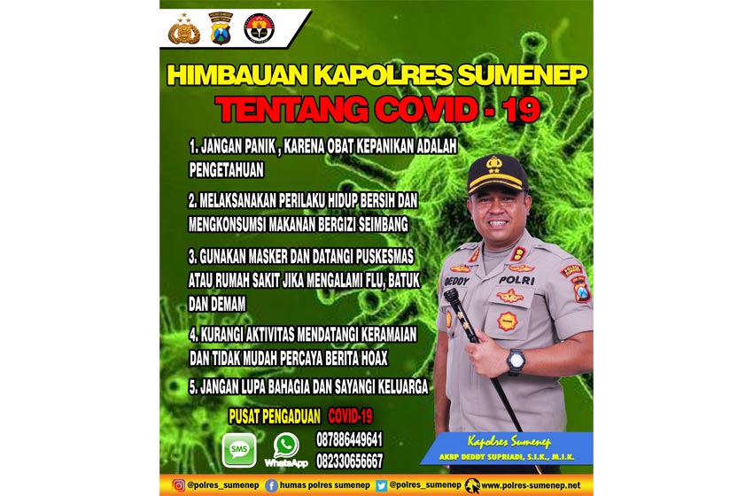 Poster imbauan yang dipasang Polres Sumenep di Ponpes Al-Amien.