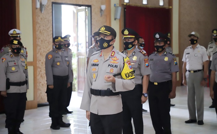 Kapolres Kediri Pimpin Upacara Kenaikan Pangkat 104 Personel Secara Virtual