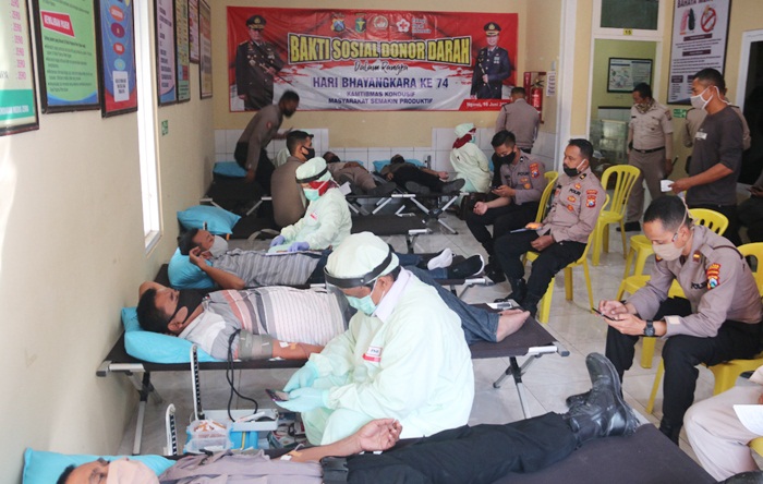 Polres Ngawi Gelar Donor Darah Jelang HUT Bhayangkara