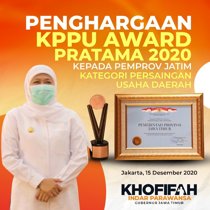 Sukses Jaga Persaingan Usaha Sehat, Pemprov Jatim Raih KPPU Award 2020