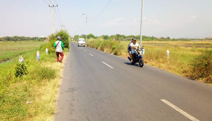 Jalan Dusun Kuwaron yang menjadi TKP begal.