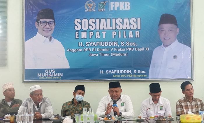 Anggota Komisi V DPR RI, Syafiuddin, saat memberi sambutan di Sosialisasi 4 Pilar.