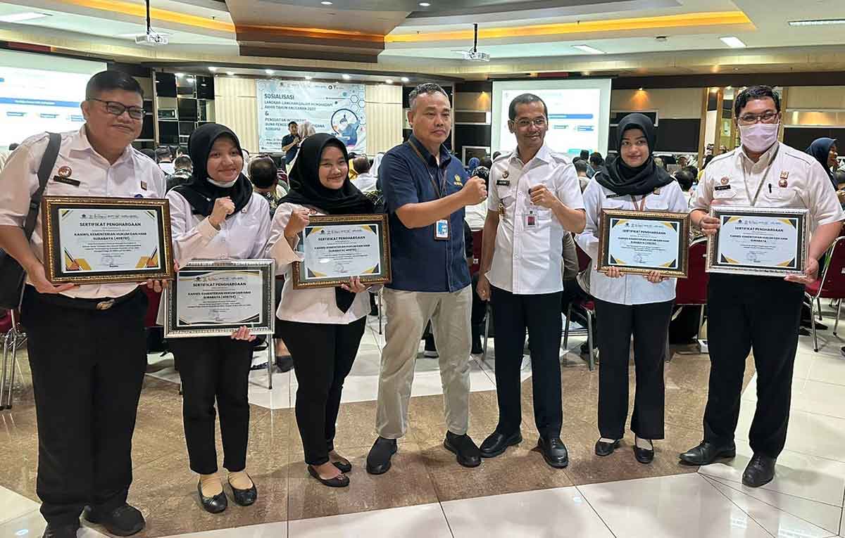 5 penghargaan yang diraih Kanwil Kemenkumham Jatim.
