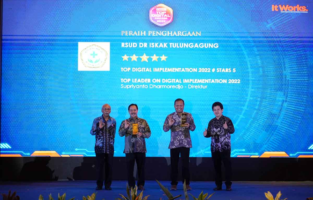 Sukses Transformasi Digital, RSUD Dr. Iskak Sabet Penghargaan TOP DIGITAL Awards 2022