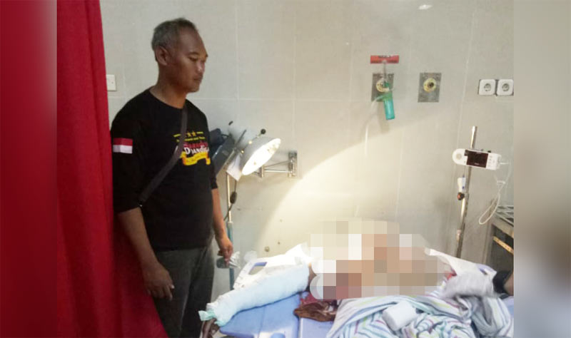 Kondisi korban Sai'in saat dirawat di RSUD Mardi Waluyo Kota Blitar.