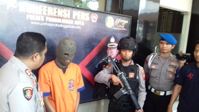 Kapolres Probolinggo, AKBP Ambaryadi Wijaya saat press conference di mapolres.