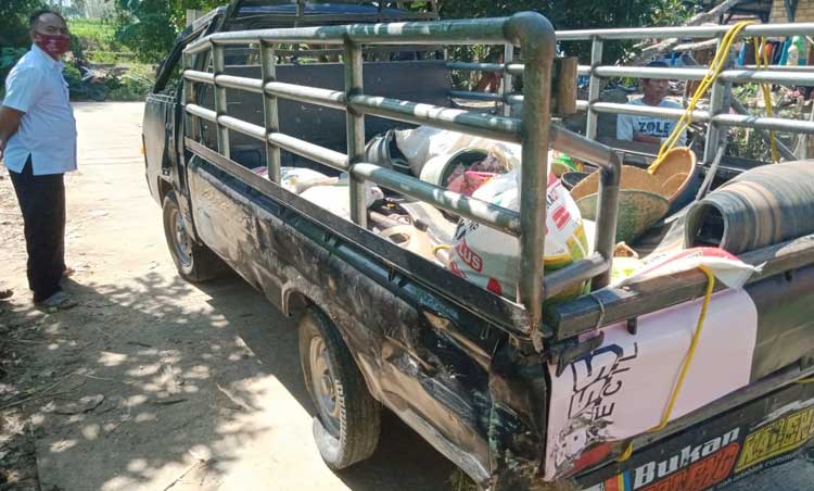 Tiba-tiba Mesin Mati Saat Jalanan Menanjak, Pikap di Tuban Jalan Mundur dan Terguling, 1 Tewas