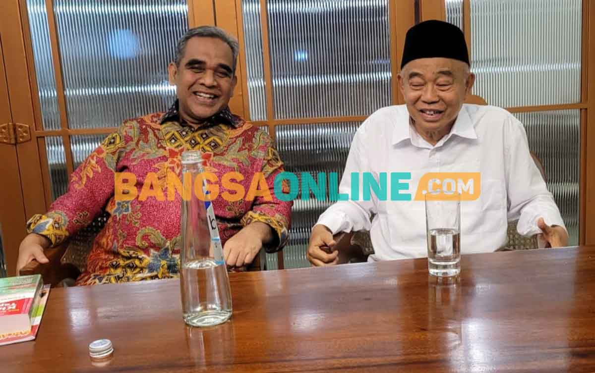 Sekjen DPP Partai Gerindra, H. Ahmad Muzani, dan Prof Dr KH Asep Saifuddin Chalim MA. Foto: BANGSAONLINE