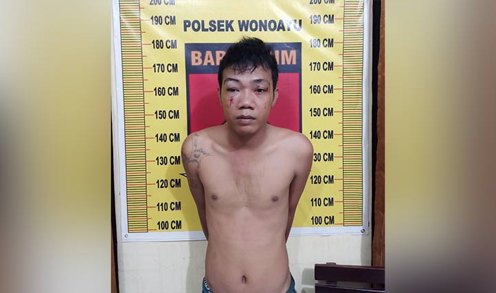 Pelaku diamankan di Mapolsek Wonoayu.