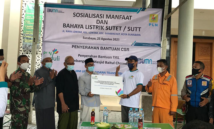 PLN Salurkan Bantuan TJSL Pembangunan Masjid Baitul Chamdi Sekaligus Beri Edukasi Warga Lontar
