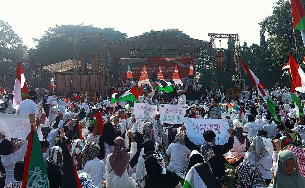 Di Aksi Bela Palestina, Pj Bupati Bangkalan Minta Presiden Hentikan Agresi Israel
