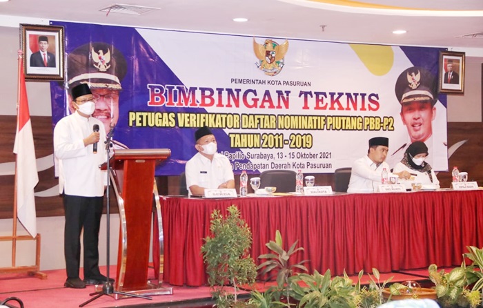 Wali Kota Pasuruan Saifullah Yusuf (Gus Ipul) saat membuka bimtek.