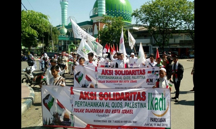 Ratusan Massa ADSP Pamekasan Gelar Aksi Solidaritas Rakyat Palestina