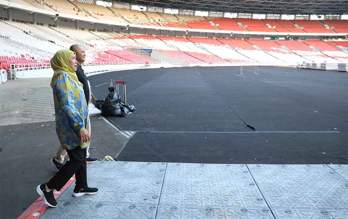Rangkaian Harlah NU dan Muslimat Tuntas, Khofifah Tinjau Kebersihan GBK